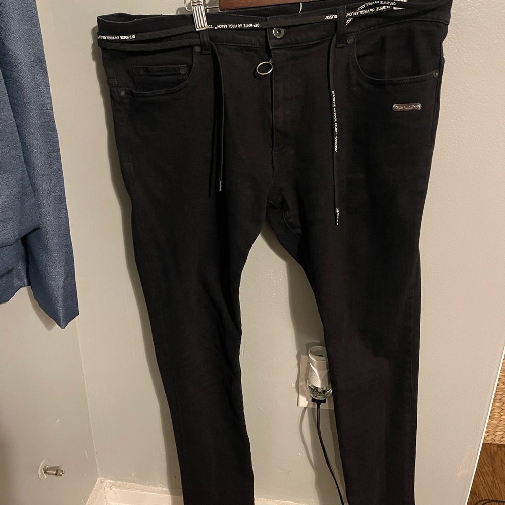 OFF-WHITE C/O VIRGIL ABLOH RARE BLACK DENIM JEANS SIZE 38x30